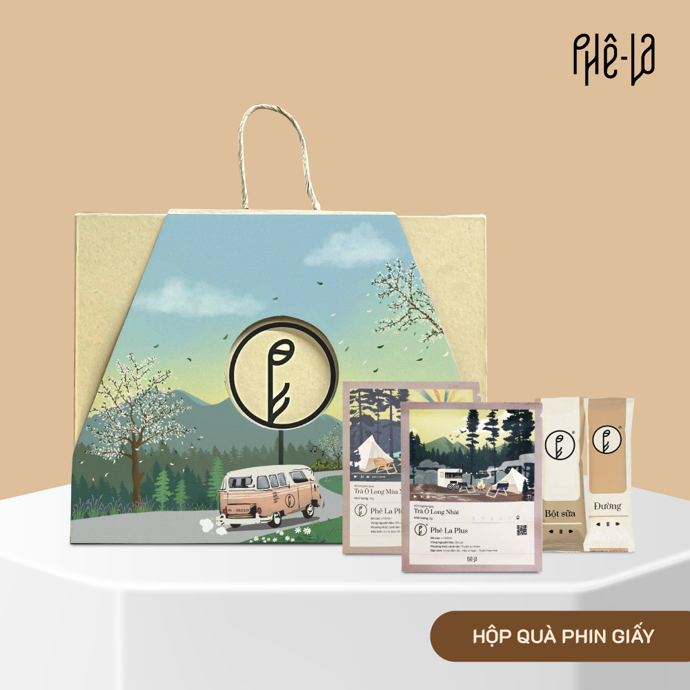 Hộp quà phin giấy - Hộp 02 loại ô long sữa/ ô long nhài